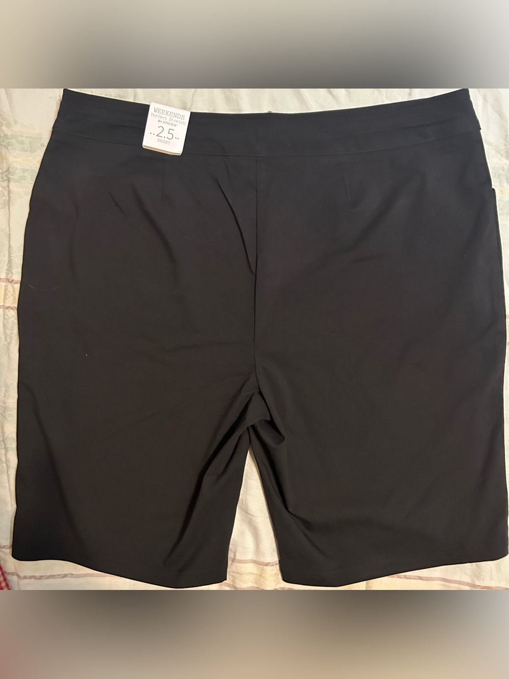 Chico's Black Drawstring Pull On Shorts 10” inseam Knit Shorts Size 14-Chico 2.5 - Picture 6 of 7